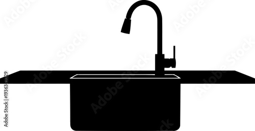 Contemporary kitchen sink with pull down sprayer
