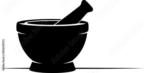 Culinary mortar and pestle silhouette