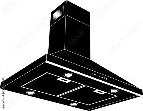 Kitchen extractor hood silhouette used for ventilation