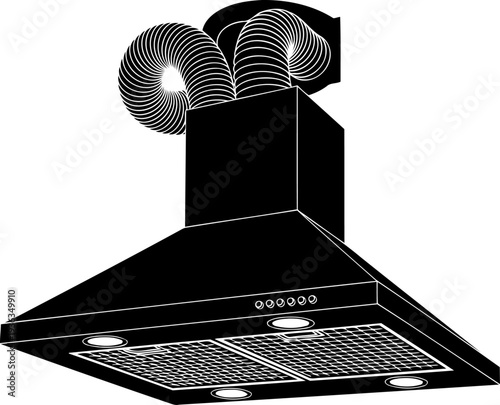 Kitchen range hood with flexible exhaust ducts