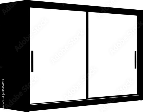 Large wardrobe silhouette with sliding doors for bedroom storage organization
