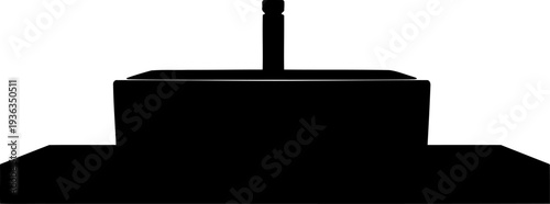 Rectangular countertop washbasin outline