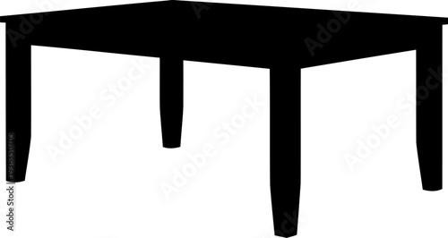 Simple four legged wooden dining table silhouette