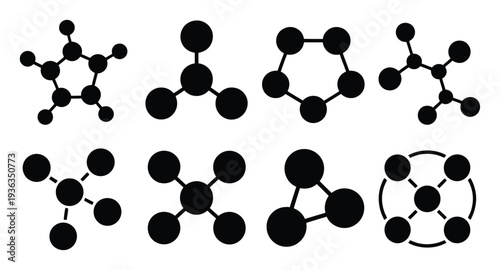 Collection of Molecular Structure Icons and Diagrams