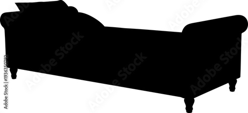 Sofa shape in sleigh style with rolled armrests