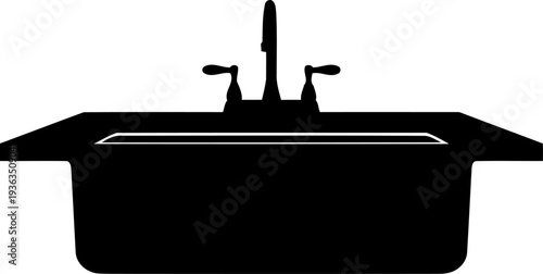 Traditional kitchen sink with double handle faucet