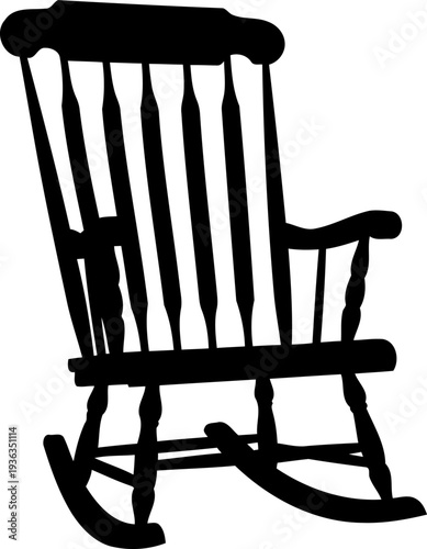 Vintage rocking chair silhouette standing in a nursery