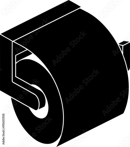 Wall mounted toilet tissue roll holder icon