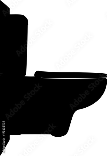 Wall hung toilet silhouette for modern bathroom