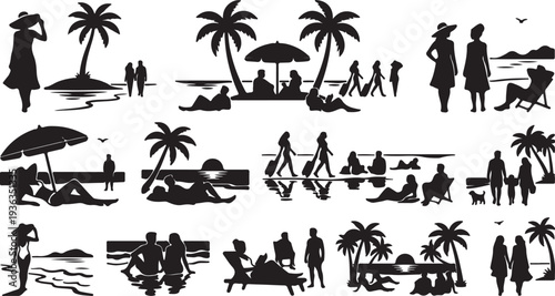 Tropical Beach Vacation Silhouettes Collection