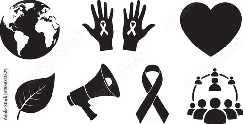 Awareness symbols for health and environmental causes together