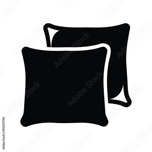 Two black cushions in a simple and minimalist design with soft edges