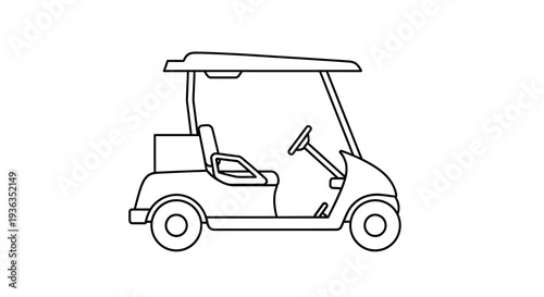 Outline of a golf cart for leisure and sport transportation