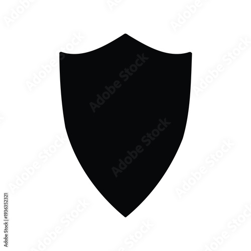 Free Download Isolated heraldic black shield for security emblem on a plain white background - GFXLoad