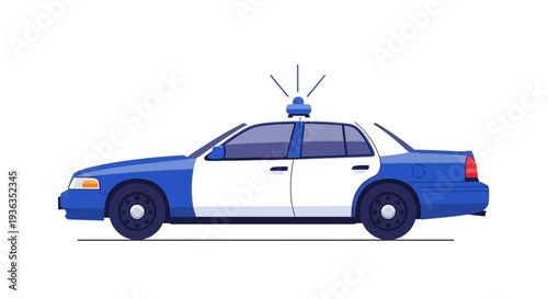 Police Car Illustration - Law Enforcement Vehicle