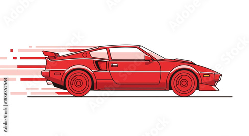 Red Sports Car Speeding Motion Graphic