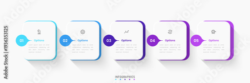 Vector Infographic label design template with icons and 5 options or steps. Can be used for process diagram, presentations, workflow layout, banner, flow chart, info graph.