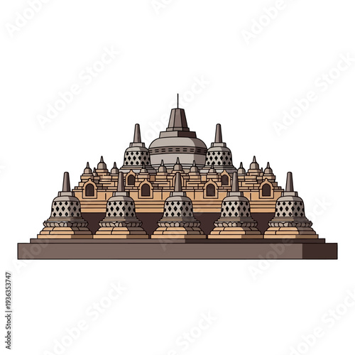 Borobudur Temple, Indonesia - Ancient Buddhist Monument with Stupas and Terraces