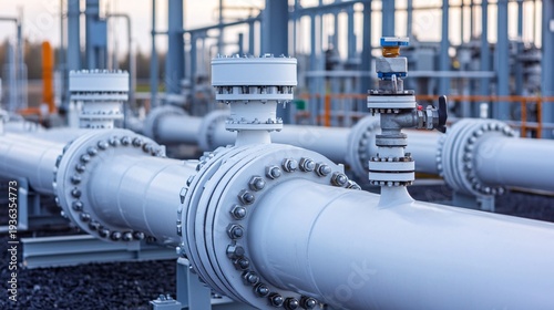 Large industrial natural gas pipeline compression station representing critical infrastructure protection within continental energy transport systems.