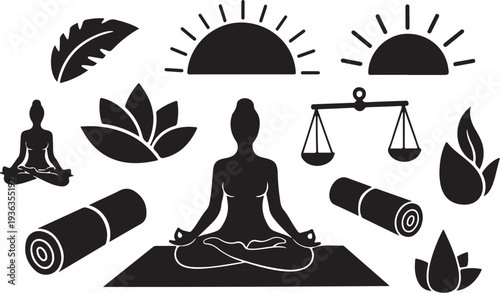 Yoga practice with balance and harmony in nature outdoors