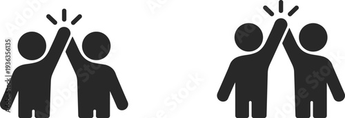 High five people icon teamwork partnership success collaboration gesture symbol vector illustration isolated on white background for business concept