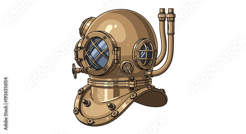 Vintage Diving Helmet Brass Antique Deep Sea Exploration Equipment