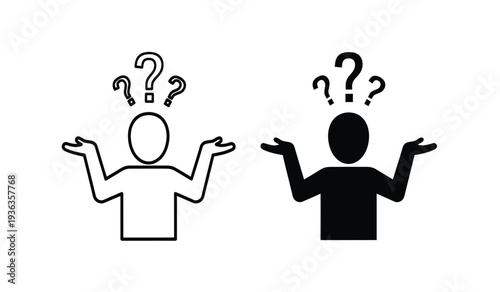 Two people with question marks thinking confused expressions