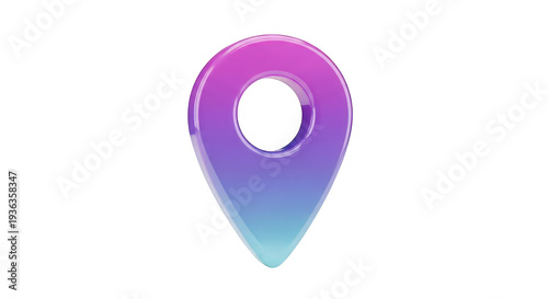 Vibrant gradient map pin icon isolated on transparent background