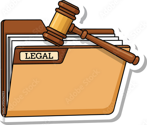 Legal Folder with Gavel and Documents