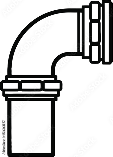 Vector elbow pipe fitting icon