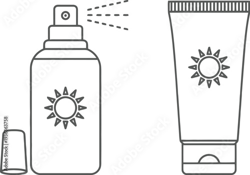 Set of 2 sun protection product icons vector