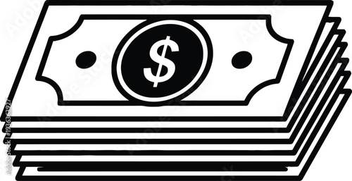Vector illustration of stacked dollar bills