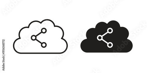 Cloud share icon linear symbol. Vector Designs.