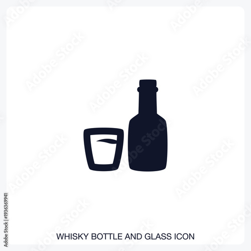 Whisky Bottle and Glass Icon