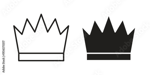 Crown icon linear symbol. Vector Designs.