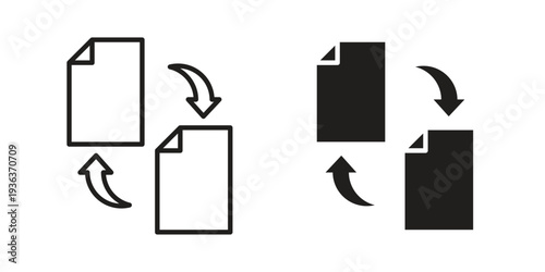 Data transfer icon linear symbol. Vector Designs.