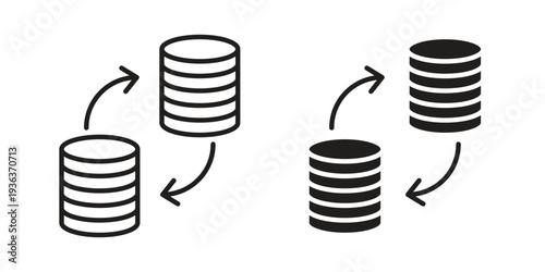 Data transfer icon linear symbol. Vector Designs.