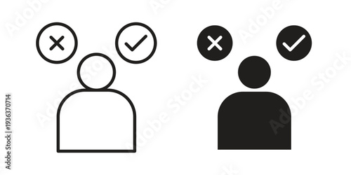 Decision icon linear symbol. Vector Designs.