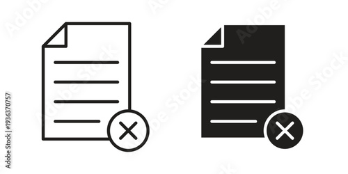 Delete Document icon linear symbol. Vector Designs.