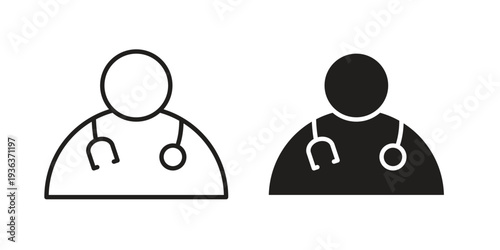 Doctor icon linear symbol. Vector Designs.