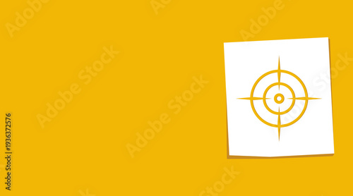 Target Symbol Icon on Paper Note, vector illustration. Flat design style.