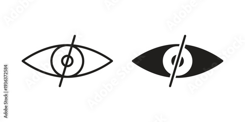 Eye crossed icon linear symbol. Vector Designs.