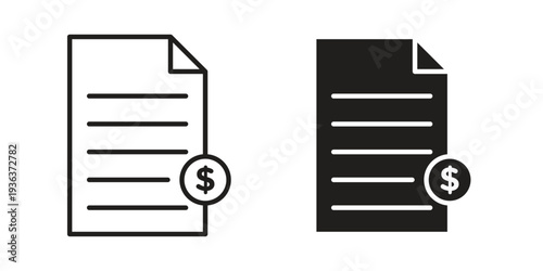 File invoice icon linear symbol. Vector Designs.