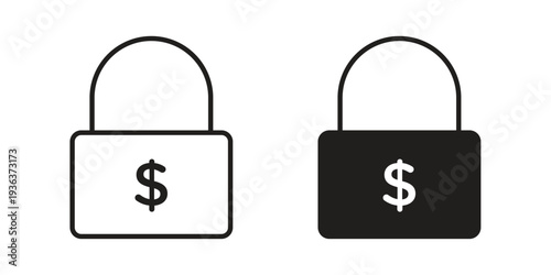 Fixed price icon linear symbol. Vector Designs.