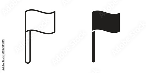 Flag icon linear symbol. Vector Designs.