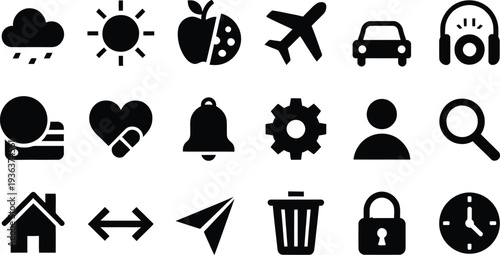Set of 20 universal icons vector