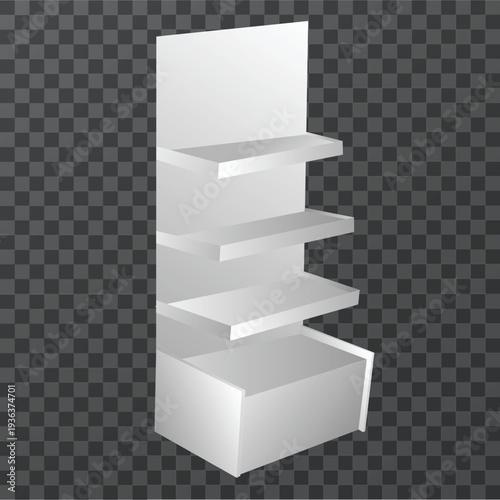 promotional display rack without side cover on white background