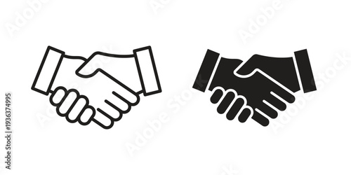 Handshake icon linear symbol. Vector Designs.