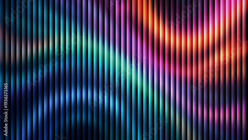 Vibrant colorful neon light stripes vector illustration, abstract background, flat design