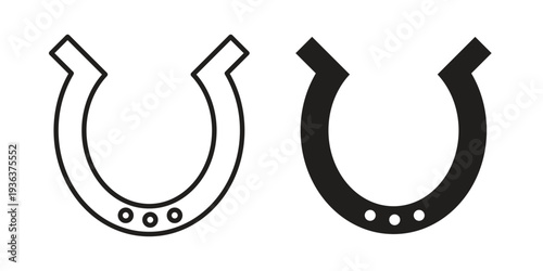 Horseshoe icon linear symbol. Vector Designs.